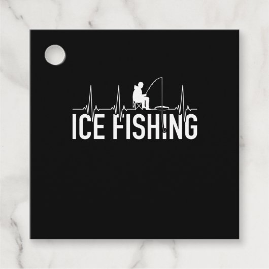 Fischeisfischen Herzschlag Geschenkanhänger (Vorderseite)
