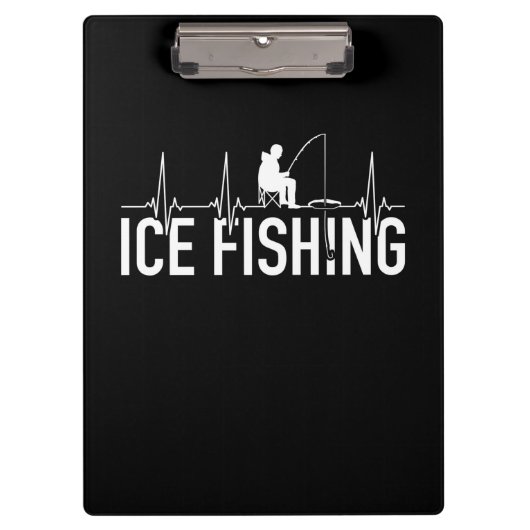 Fischeisfischen Herzschlag Klemmbrett (Vorderseite)