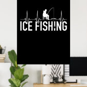 Fischeisfischen Herzschlag Poster (Heimbüro)