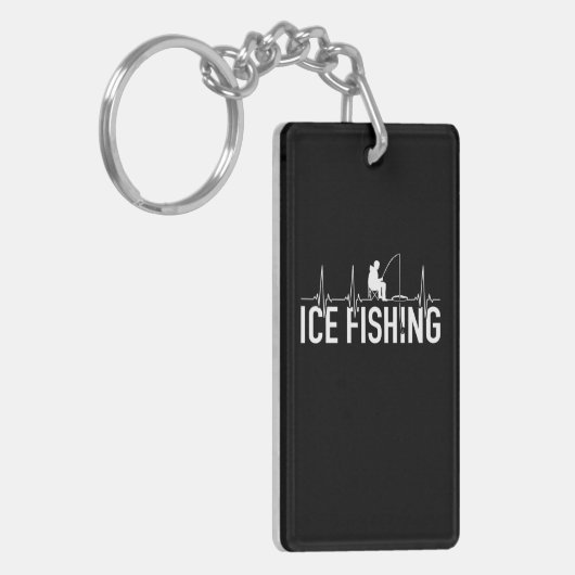 Fischeisfischen Herzschlag Schlüsselanhänger (Vorderseite links)