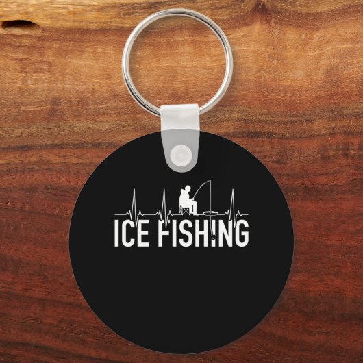 Fischeisfischen Herzschlag Schlüsselanhänger (Vorderseite)