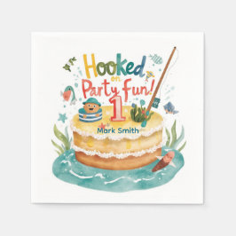 Fischen 1. Geburtstag Party mit Kuchendekoration Serviette