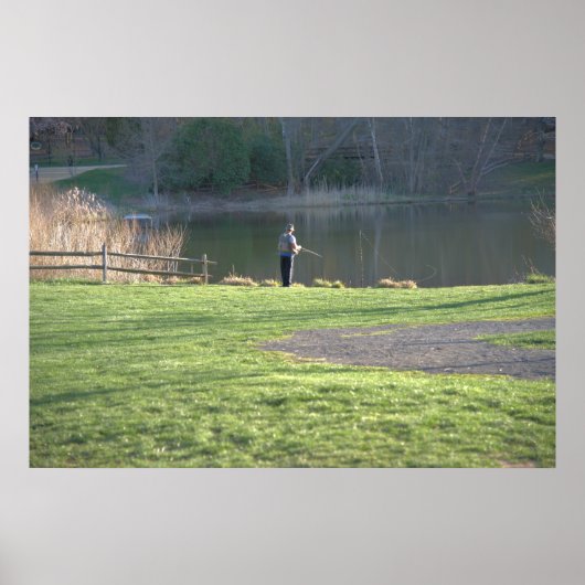 Fischen am Teich Poster (Vorne)