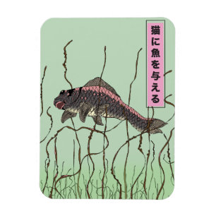 Fischen an eine Katze Magnet