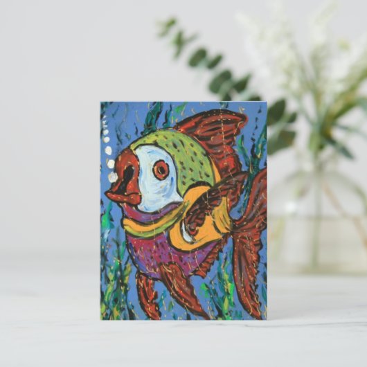 Fischen auf dem Teller Postkarte (Stehend Vorderseite)