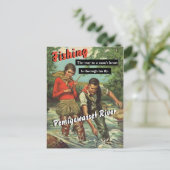 Fischen auf dem Vintagen Pemigewasset River Postkarte (Stehend Vorderseite)