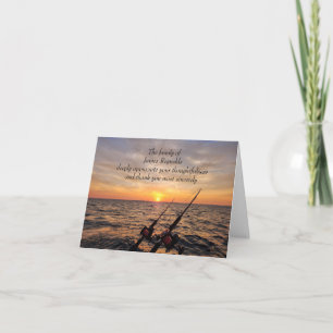 Fischen bei Sunrise Beileid Danke Karte