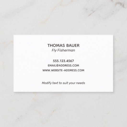 Fischen, Berufliche Fischer Visitenkarte (Rückseite)