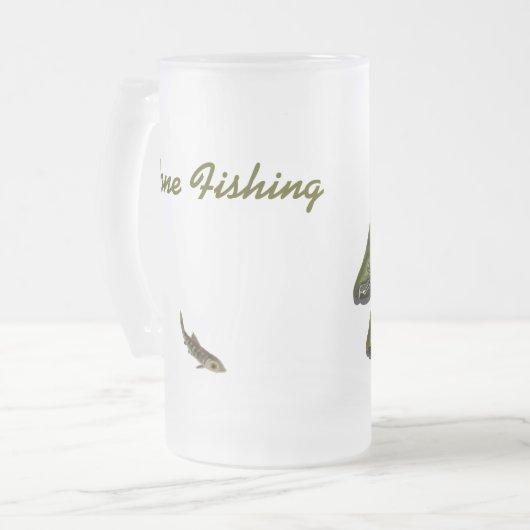 Fischen-Bier-Tassecoho-Lachs-Fischer-Bier-Glas Mattglas Bierglas (Vorderseite Links)