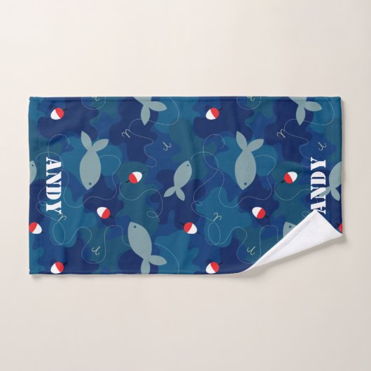Fischen Camouflage Blue Personalisiert Handtuch (Handtuch)