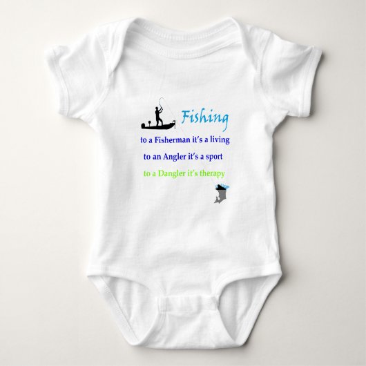 Fischen dangler baby strampler (Vorderseite)