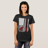 Fischen der amerikanischen Flaggenfischerei T-Shirt (Vorne ganz)