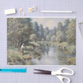 Fischen des Flusses Decoupage Seidenpapier (Handwerk)