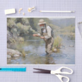 Fischen des Flusses Decoupage Seidenpapier (Handwerk)