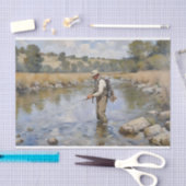 Fischen des Flusses Decoupage Seidenpapier (Handwerk)