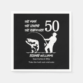 Fischen des legendären Rodvaters 50. Geburtstag Serviette