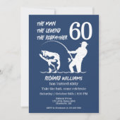 Fischen des legendären Rodvaters 60. Geburtstag Einladung (Vorderseite)