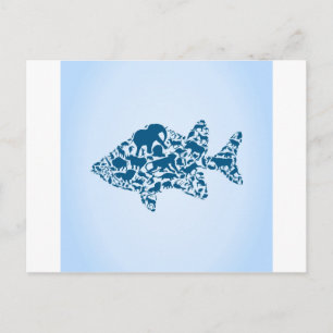 Fischen eines Tieres Postkarte