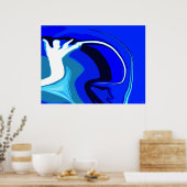 Fischen-Engels-abstraktes Plakat (Küche)