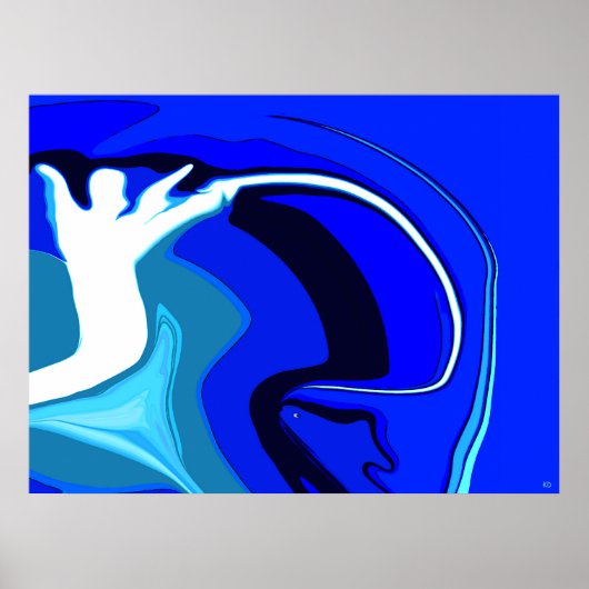 Fischen-Engels-abstraktes Plakat (Vorne)