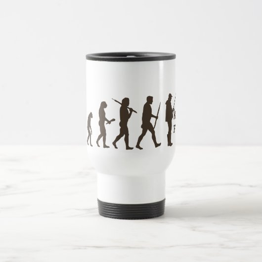 Fischen-Evolution - lustige Fischer-Tasse Reisebecher (Mittel)
