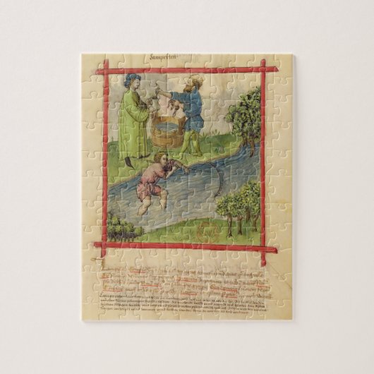 Fischen f.82 Frau-Lat 9333 für Aale, von 'Tacuinum Puzzle (Vertikal)