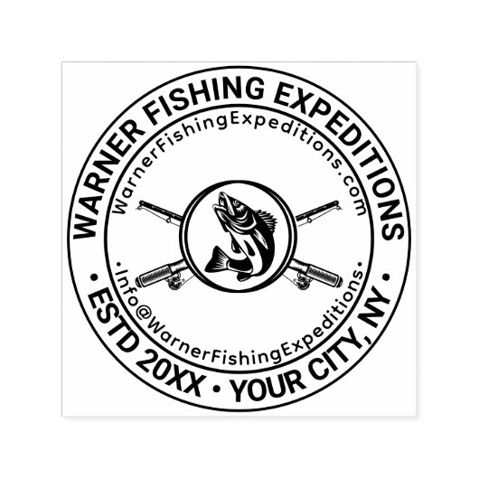 Fischen, Fang und Geschäftsname URL E-Mail Permastempel (Design)