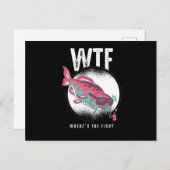 Fischen Fisch liebt Geschenke WTF woher die Postkarte (Vorne/Hinten)