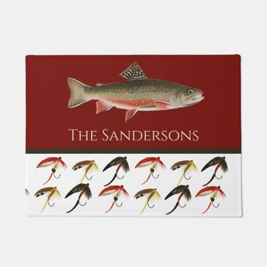 Fischen Fischen Rustikaler Lachsplaner Fußmatte (Vorderseite)