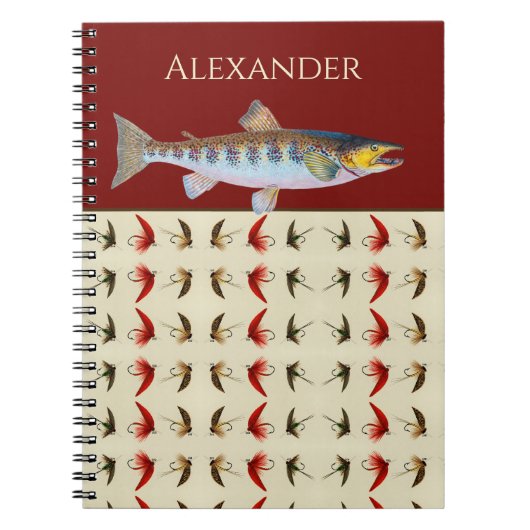 Fischen Fischen Rustikales Lachs-Notebook Notizblock (Vorderseite)