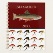 Fischen Fischen Rustikales Lachs-Notebook Planer (Vorderseite)