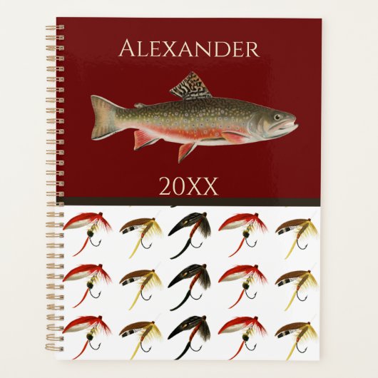 Fischen Fischen Rustikales Lachs-Notebook Planer (Vorderseite)