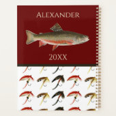 Fischen Fischen Rustikales Lachs-Notebook Planer (Rückseite)