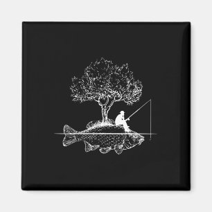 Fischen Fish Island Surreal Karpfen Angler Magnet