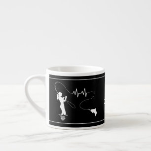 Fischen Frauen Herzschlag Monogram Espresso Cup Espressotasse