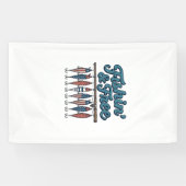 Fischen & Frei Patriotischer Angelköder Vintage Banner (Horizontal)