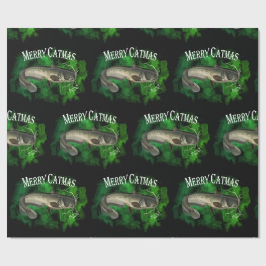 Fischen frohe Weihnachten Geschenkpapier (Flach)