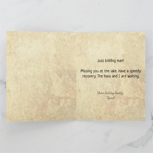 Fischen Funny Heart Attack wird bald gut Karte (Innenseite)