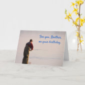 Fischen "für Bruder" Geburtstag Karte (Gelbe Blume)