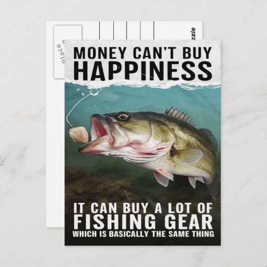 Fischen für Glück Postkarte (Vorne/Hinten)