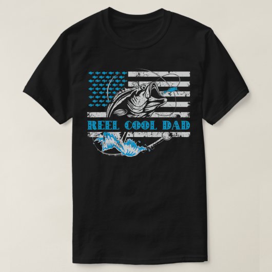 Fischen für Vatertag, Cooler Vater Ameri T-Shirt (Design vorne)