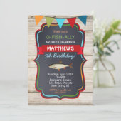 Fischen-Geburtstags-Party Einladungen (Stehend Vorderseite)