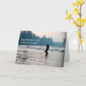 Fischen Geburtstagskarte Karte (Gelbe Blume)