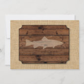 Fischen Geburtstagsparty Holzfisch Foto einladen Einladung (Rückseite)