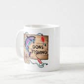 Fischen gegangen kaffeetasse (Vorderseite Links)