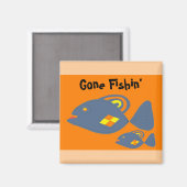 Fischen gegangen magnet (Vorderseite/Rückseite)