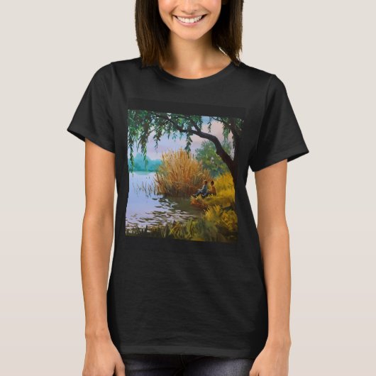Fischen gegangen T-Shirt (Vorderseite)