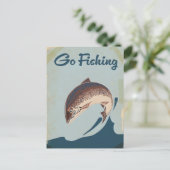 Fischen gehen postkarte (Stehend Vorderseite)