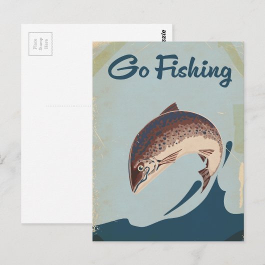 Fischen gehen postkarte (Vorne/Hinten)