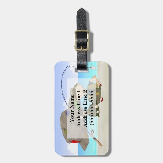 Fischen-Gepäckanhänger Gepäckanhänger (Vorderseite vertikal)